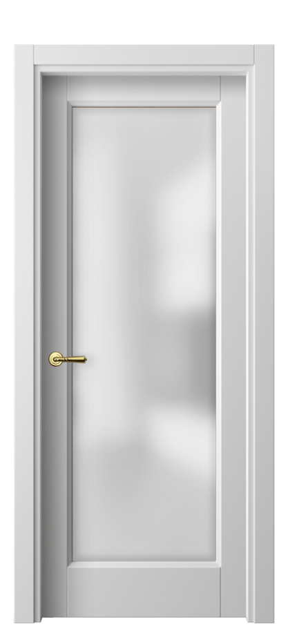 Межкомнатная дверь Galant 1402 Матовый белоснежный Сатинированное стекло Цена 49199 ₽ | Volhovec