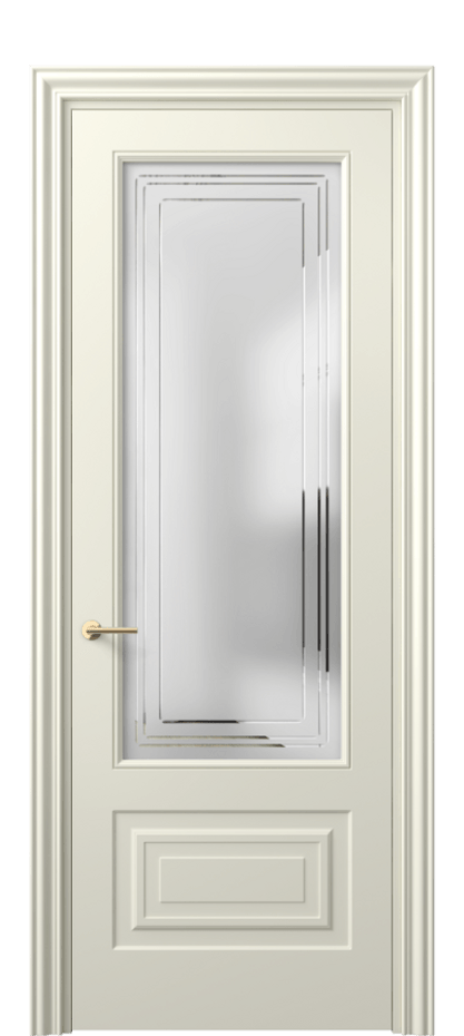Межкомнатная дверь Mascot 8442 Матовый молочно-белый Сатинированное стекло с гравировкой "Грани", триплекс, 7 мм Цена 68290 ₽ | Volhovec