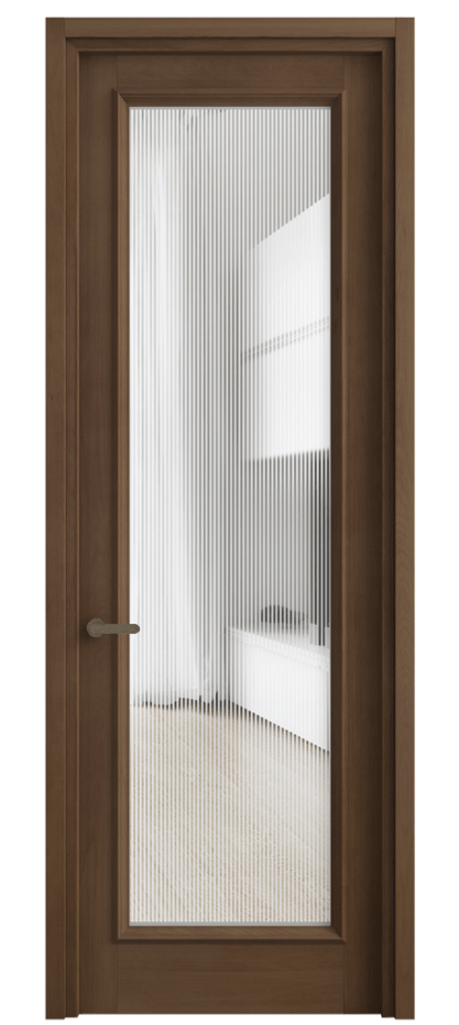 Межкомнатная дверь Шарм 6702 Бук тёмный матовый Рифлёное стекло "Дюна", триплекс Цена 116999 ₽ | Volhovec
