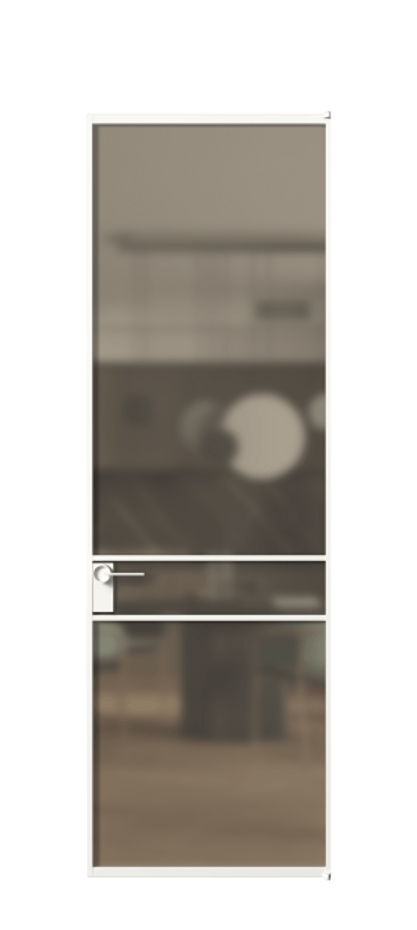 Алюминиевая дверь АЛПЛ040.02  Алюминий Белый Сатинированное бронзовое стекло, триплекс, 6 мм. Без короба бел Цена 130890 Стоимость комплекта двери включает: 
1. Полотно (600/650/700/750/800/850/900/950*2000-2400 мм).
2. Короб
3. Комплект фурнитуры (2 торцевые петли и магнитный замок с ответной планкой). Фабрика дверей Волховец 8 (800) 551 43 19  Алюминиевая дверь АЛПЛ040.02 Алюминий Белый Сатинированное бронзовое стекло, триплекс, 6 мм Цена 130890  | Volhovec