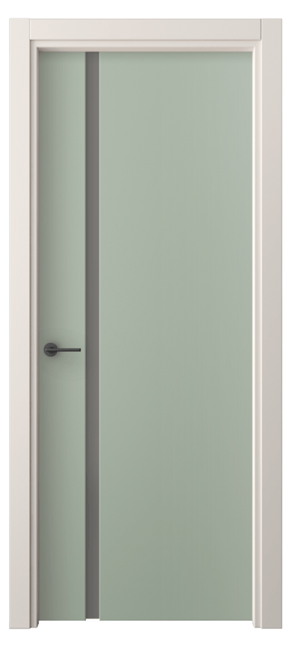 Межкомнатная дверь Freedom 4222 ПЭТ светло-оливковый Сатинированное серое стекло, триплекс Цена 30799 ₽ | Volhovec