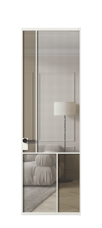 Дверь межкомнатная Mosaic АЛПЛ041.20 Алюминий светло-серый Декоративное стекло с сеткой "Mesh silver", триплекс, 6 мм + Прозрачное бронзовое стекло, триплекс, 6 мм Без короба АССР Цена 96160 Стоимость комплекта двери включает:
1. Полотно (600/650/700/750/800/850/900/950*2000-2400 мм).
2. Короб
3. Комплект фурнитуры (2 торцевые петли и магнитный замок с ответной планкой). Фабрика дверей Волховец 8 (800) 551 43 19 Межкомнатная дверь Mosaic АЛПЛ041.20 Алюминий светло-серый Декоративное стекло с сеткой "Mesh silver", триплекс, 6 мм + Прозрачное бронзовое стекло, триплекс, 6 мм Цена 96160 ₽ | Volhovec