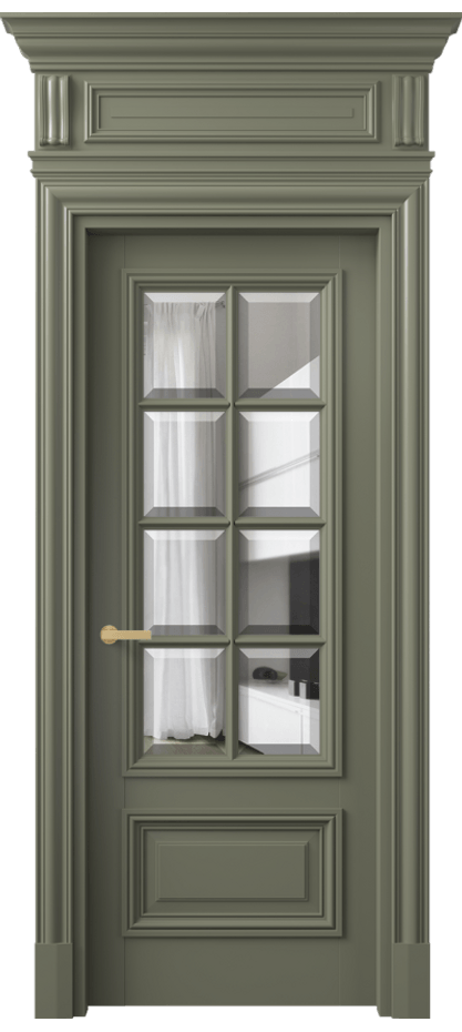 Межкомнатная дверь Antique 7316 Бук оливковый тёмный Прозрачное стекло с фацетом, 6 мм Цена 152880 ₽ | Volhovec