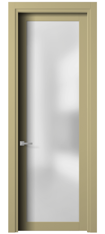 Межкомнатная дверь Planum 2102 Матовый белоснежный Сатинированное стекло Цена 2600 AZE | Volhovec