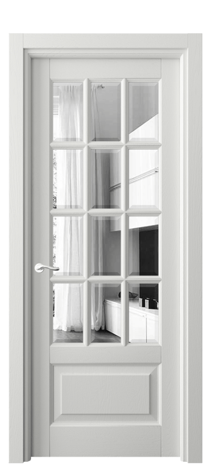 Межкомнатная дверь Lignum 0728 Дуб светло-серый Двустороннее зеркало с фацетом, триплекс Цена 124239 ₽ | Volhovec