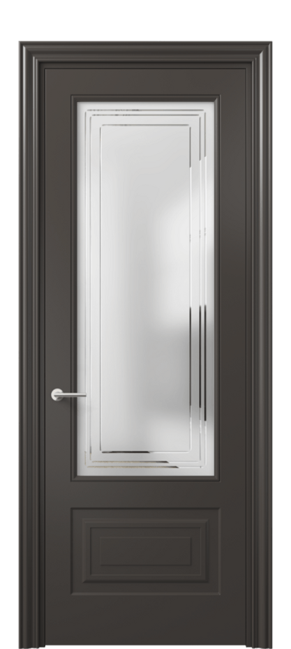 Дверь межкомнатная Mascot 8442 Матовый антрацит Сатинированное стекло с гравировкой "Грани", триплекс, 7 мм Фигурный наличник МАН Цена 68290 ₽ Наличники уже входят в базовый комплект. Фабрика дверей Волховец 8 (800) 551 43 19 Межкомнатная дверь Mascot 8442 Матовый антрацит Сатинированное стекло с гравировкой "Грани", триплекс, 7 мм Цена 68290 ₽ | Volhovec