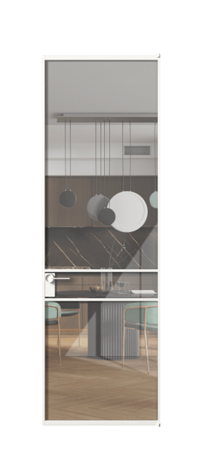 Алюминиевая дверь АЛПЛ040.02  Алюминий Белый Рефлективное прозрачное стекло "Stopsol", калёное, 6мм. Без короба бел Цена 138890 Стоимость комплекта двери включает: 
1. Полотно (600/650/700/750/800/850/900/950*2000-2400 мм).
2. Короб
3. Комплект фурнитуры (2 торцевые петли и магнитный замок с ответной планкой). Фабрика дверей Волховец 8 (800) 551 43 19  Алюминиевая дверь АЛПЛ040.02 Алюминий Белый Рефлективное прозрачное стекло "Stopsol", калёное, 6мм Цена 138890  | Volhovec