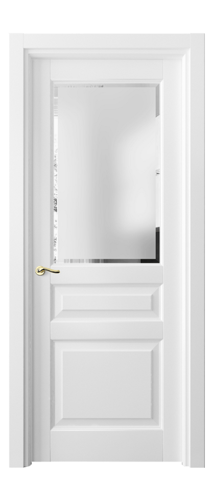 Межкомнатная дверь Lignum 0710 Бук белоснежный Сатинированное стекло с фацетом Цена 97499 ₽ | Volhovec