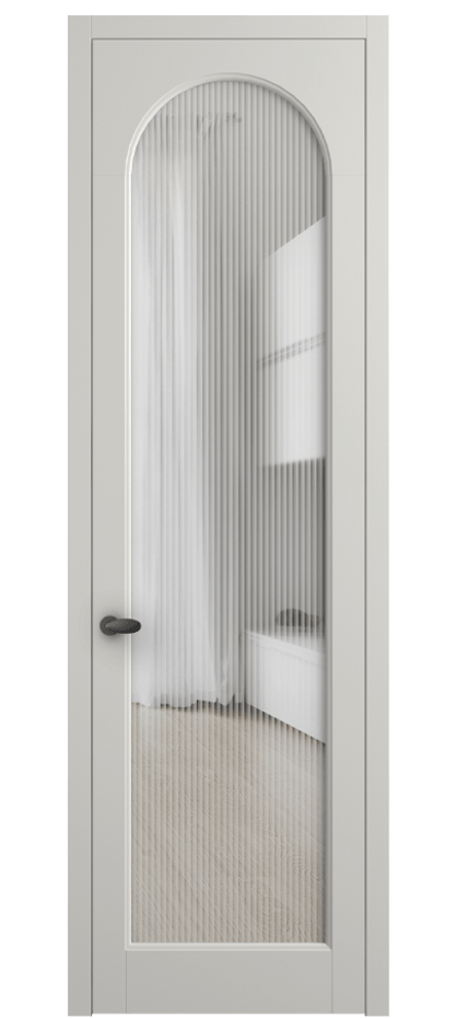 Межкомнатная дверь Palazzo 6804 Матовый серый Рифлёное стекло "Moru", триплекс, 8 мм Цена 99169 ₽ | Volhovec