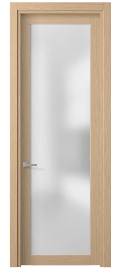 Межкомнатная дверь Планум 2102 Дуб молочный Сатинированное стекло Цена 58399 ₽ | Volhovec