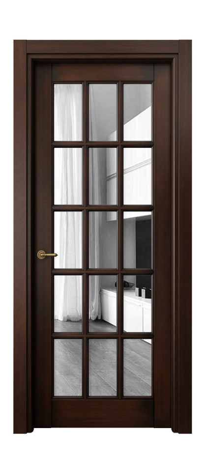 Межкомнатная дверь Toscana Grigliato 6311 Бук тёмный с патиной Двустороннее зеркало, триплекс, 6 мм Цена 186660 сом | Volhovec