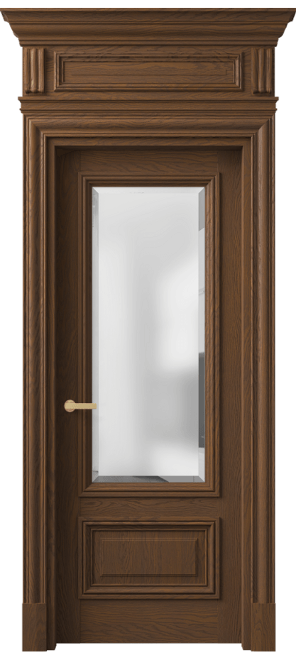 Межкомнатная дверь Antique 7306 Дуб каштановый матовый Сатинированное стекло с фацетом Цена 251069 ₽ | Volhovec