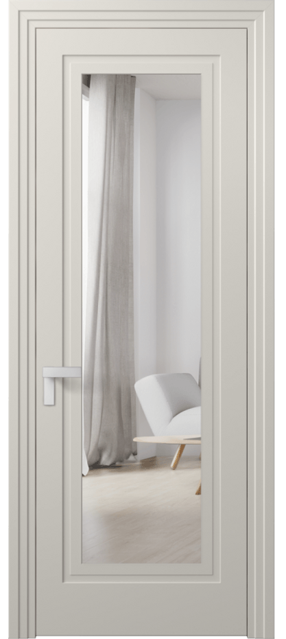 Межкомнатная дверь Rocca 8303 Матовый облачно-серый Двустороннее зеркало, триплекс Цена 77899 ₽ | Volhovec