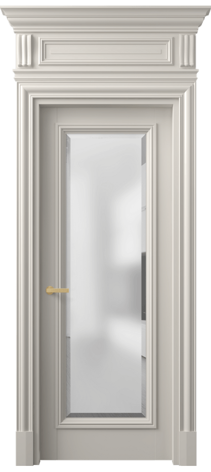 Межкомнатная дверь Antique 7300 Бук облачный серый Сатинированное стекло с фацетом Цена 164609 ₽ | Volhovec