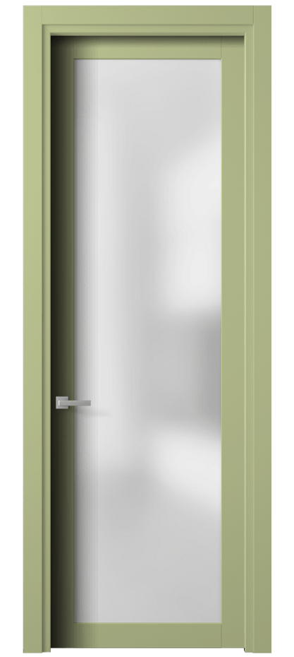 Межкомнатная дверь Планум 2102 Матовый белоснежный Сатинированное стекло Цена 65899 ₽ | Volhovec