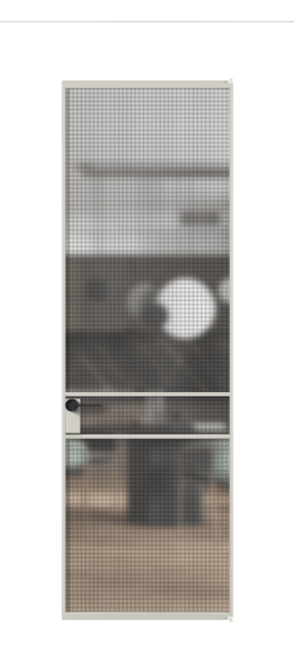 Алюминиевая дверь АЛПЛ040.02 Алюминий тёплый серый Декоративное стекло с сеткой "Mesh silver", триплекс, 6 мм Цена 117452  | Volhovec