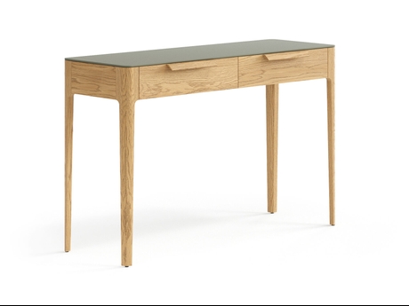 Мебель Консоль Piega 2 ящика. Цвет Дуб пшеничный матовый. Материал Массив дуба матовый. Коллекция Консоль Piega 2 ящика. Картинка.