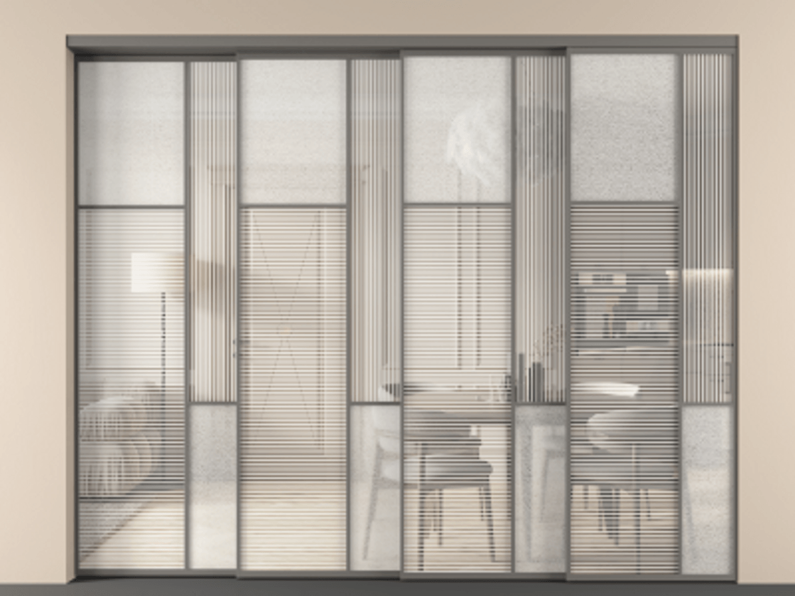 Перегородка Mosaic внутри проема телескопик синхро-4 #VENDORCODE# #FURNISH# #GLASS# Цена #PRICE# #CURRENCY# | Volhovec