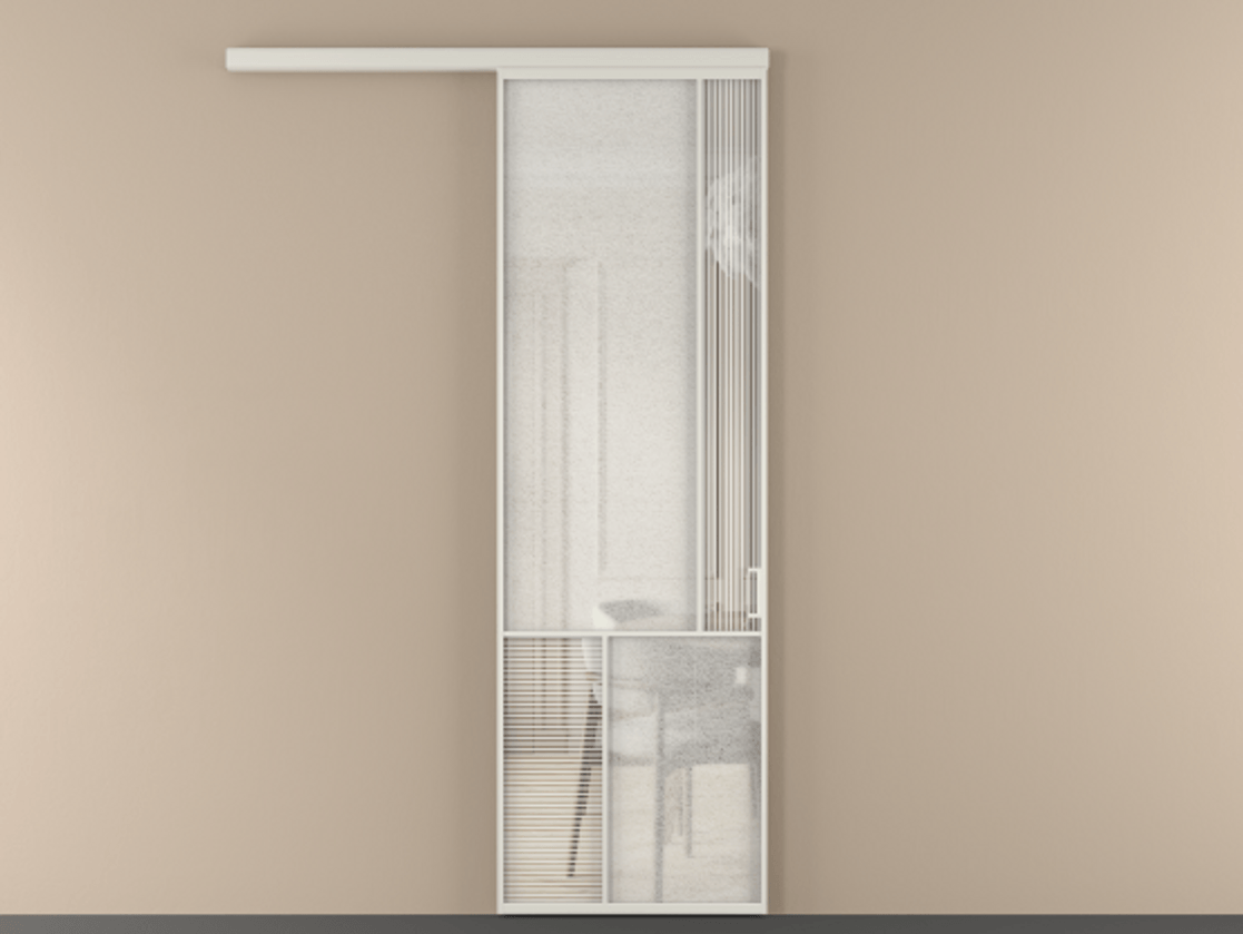 Перегородка Mosaic вдоль стены 1 створка АЛПР 041.21 Алюминий Белый Рифлёное стекло "Дюна", триплекс, 6 мм + Фактурное стекло "Лёд", триплекс. Скрытый короб БЕЛ Цена 139390 ₽ . Фабрика дверей Волховец 8 (800) 551 43 19 Перегородка Mosaic вдоль стены 1 створка АЛПР 041.21 Алюминий Белый Рифлёное стекло "Дюна", триплекс, 6 мм + Фактурное стекло "Лёд", триплекс Цена 139390 ₽ | Volhovec