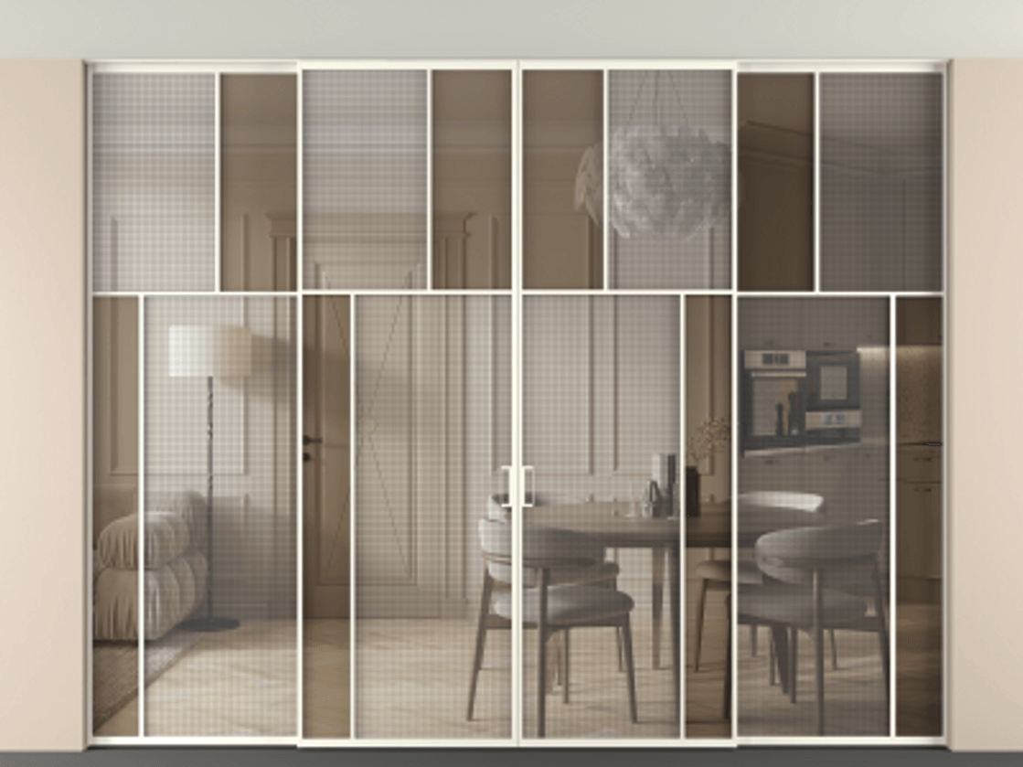 Перегородка Mosaic внутри проема четырёхстворчатая в потолок #VENDORCODE# #FURNISH# #GLASS# Цена #PRICE# #CURRENCY# | Volhovec