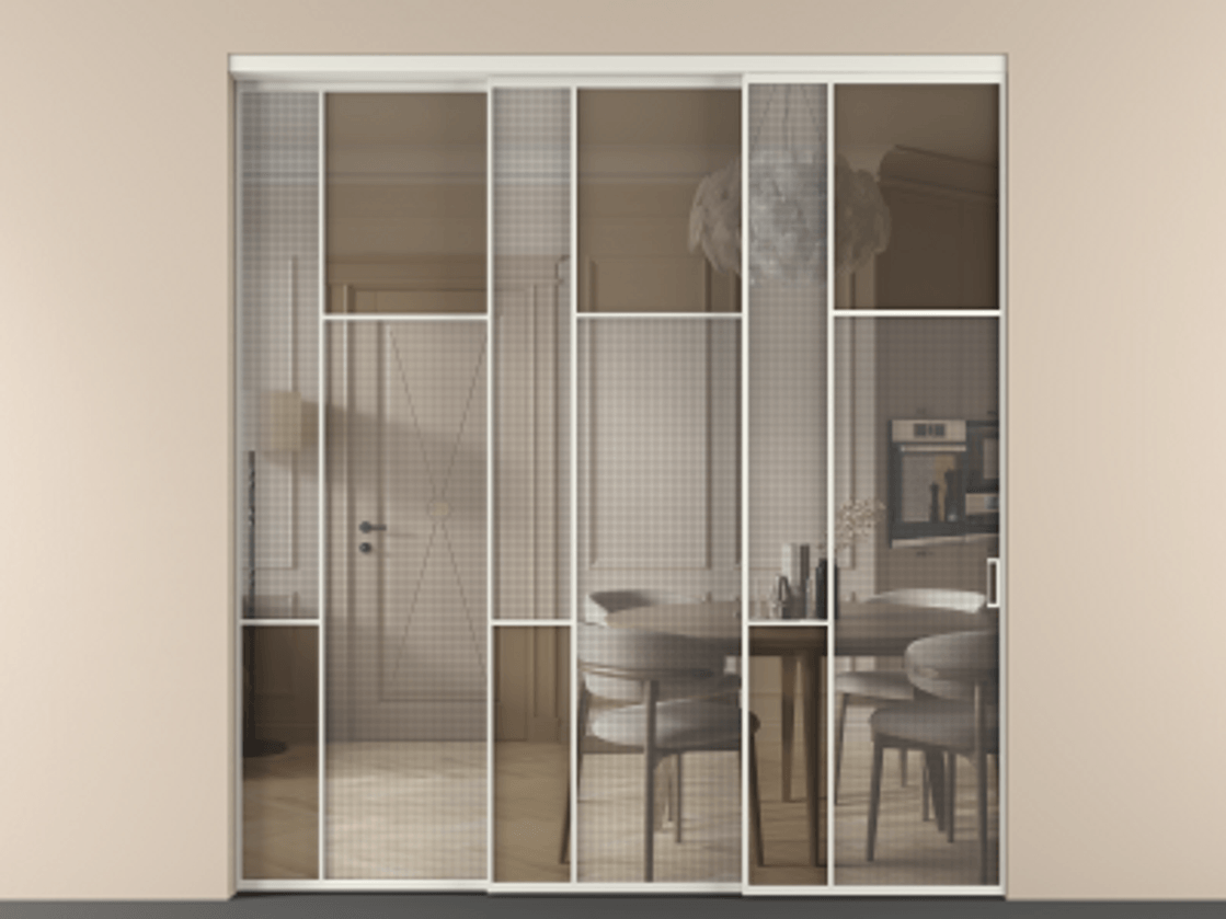 Перегородка Mosaic внутри проема телескопик синхро-3 #VENDORCODE# #FURNISH# #GLASS# Цена #PRICE# #CURRENCY# | Volhovec