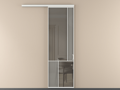 Алюминевая перегородка vd1_1_АБЛ_Серый сатин триплекс+Серый триплекс_new. Цвет Алюминий белоснежный. Материал Алюминий в эмали. Коллекция Перегородка Mosaic вдоль стены одностворчатая. Фото. Алюминевая перегородка vd1_1_АБЛ_Серый сатин триплекс+Серый триплекс_new. Цвет Алюминий белоснежный. Материал Алюминий в эмали. Коллекция Перегородка Mosaic вдоль стены одностворчатая. Картинка.