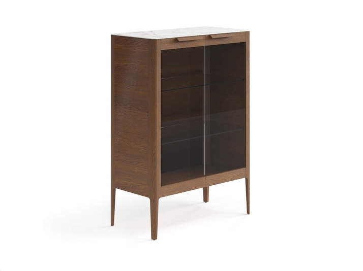 Мебель Витрина Piega. Цвет Дуб каштановый матовый. Материал Массив дуба матовый. Коллекция Витрина Piega. Картинка.