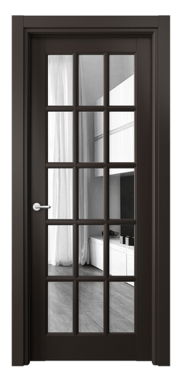 Межкомнатная дверь 6311 МАН Зеркало. Цвет Матовый антрацит. Материал Гладкая эмаль. Коллекция Тоскана Грильято. Фото. Дверь межкомнатная 6311 МАН Зеркало. Цвет Матовый антрацит. Материал Гладкая эмаль. Коллекция Тоскана Грильято. Картинка.