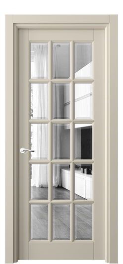 Дверь межкомнатная 0708 МБСР ЗЕР-Ф. Цвет Матовый бежево-серый. Материал Гладкая эмаль. Коллекция Лигнум. Картинка.