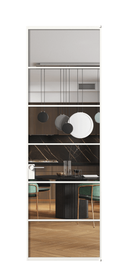 Дверь межкомнатная АЛПЛ040.04 Crystalvision БЕЛ. Цвет Алюминий Белый. Материал Алюминий. Коллекция Formato. Картинка.