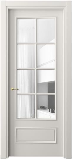 Дверь межкомнатная 8112 МПБЛ ПРОЗ. Цвет Матовый пудровый белый. Материал Гладкая эмаль. Коллекция Paris. Картинка.