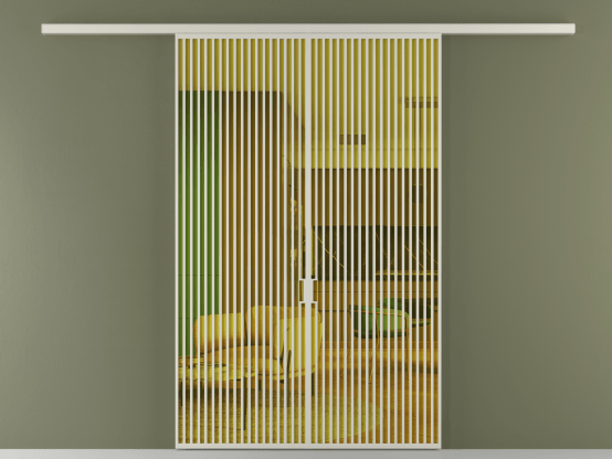 Алюминевая перегородка vd2_06_ Алюминий тёплый серый Прозрачное жёлтое стекло, триплекс, 6мм. Цвет Алюминий тёплый серый. Материал Алюминий в эмали. Коллекция Перегородка Формато вдоль стены 2 створки. Картинка.