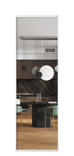 Дверь межкомнатная АЛПЛ040.01 Crystalvision АБЛ. Цвет Алюминий белоснежный. Материал Алюминий в эмали. Коллекция Формато. Картинка.