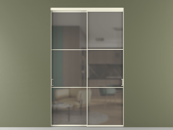 Алюминевая перегородка АЛПР 040.03_АМБ_Серый сатин триплекс_new. Цвет Алюминий молочно-белый. Материал Алюминий в эмали. Коллекция Перегородка Формато внутри проёма 2 створки. Фото. Алюминевая перегородка АЛПР 040.03_АМБ_Серый сатин триплекс_new. Цвет Алюминий молочно-белый. Материал Алюминий в эмали. Коллекция Перегородка Формато внутри проёма 2 створки. Картинка.