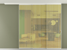 Перегородка Формато вдоль стены на потолок 3 створки с синхронным механизмом