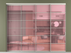 Перегородка Формато внутри проёма 4 створки с синхронным механизмом