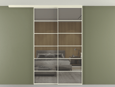 Перегородка Formato вдоль стены на потолок 2 створки с синхронным механизмом