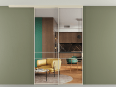 Перегородка Formato вдоль стены на потолок 2 створки с синхронным механизмом