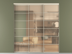 Перегородка Формато внутри проёма 3 створки с синхронным механизмом