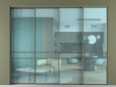 Перегородка Formato внутри проёма 4 створки с синхронным механизмом