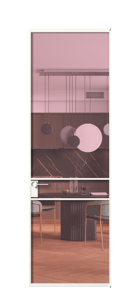 Дверь межкомнатная АЛПЛ040.02 ПРОЗ РОЗ БЕЛ. Цвет Алюминий Белый. Материал Алюминий. Коллекция Formato. Картинка.